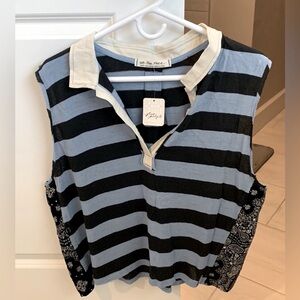 🩵 We The Free/Free People Blue Striped Top